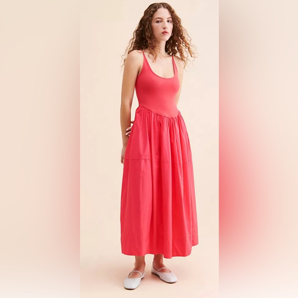 Free People Dylan Midi Dress Size Large NWOT Beautiful with Pockets
